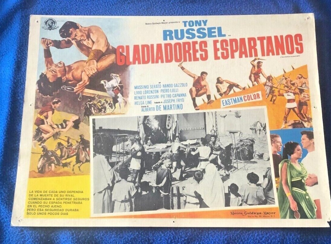 Vintage Original 1964 Mexican Lobby Card The Spartan Gladiators
