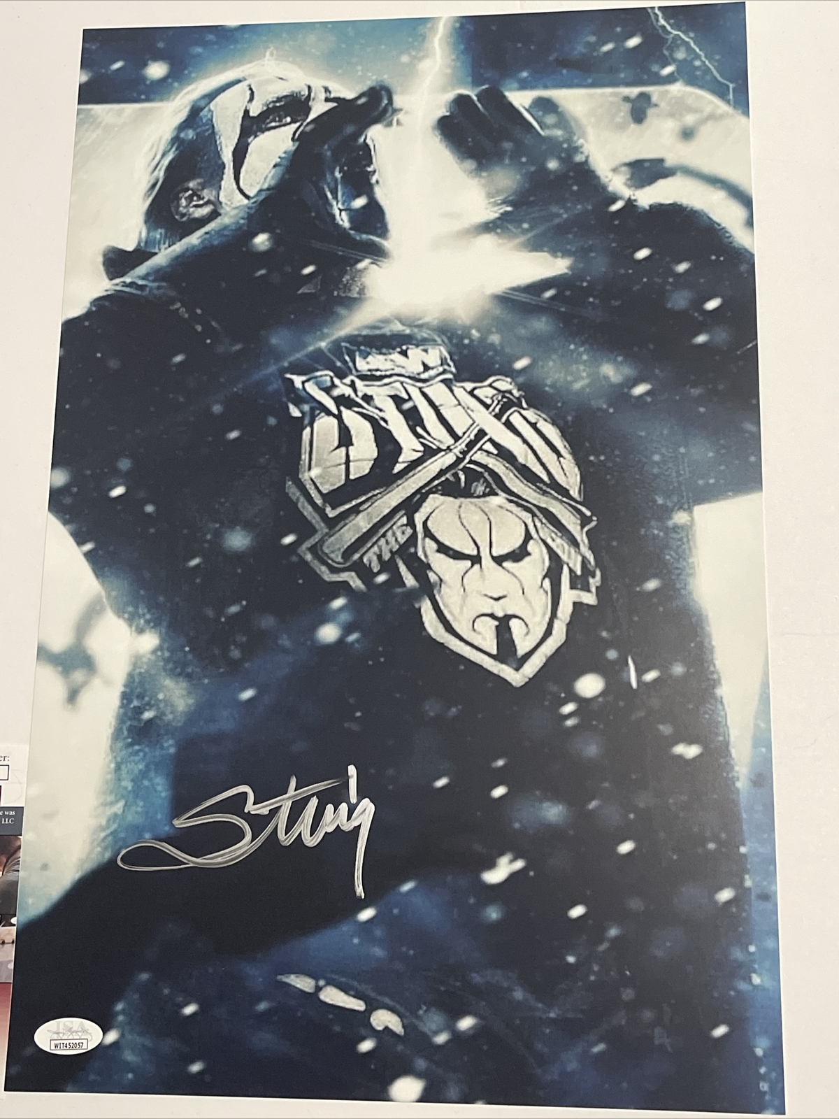 Sting WWE AEW WCW Wrestling 11×17 Signed Poster JSA Witness Certified Autograph