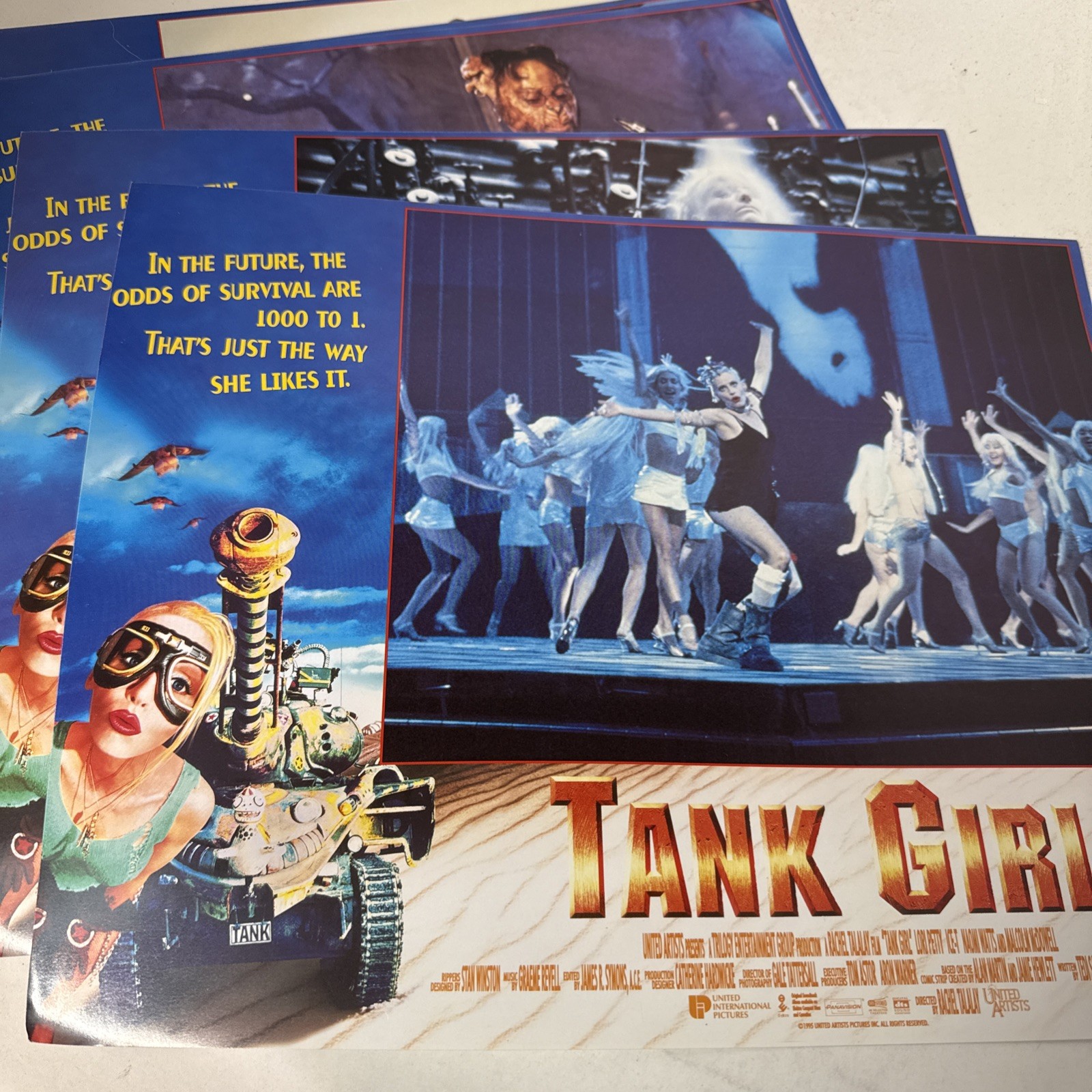 TANK GIRL Original SCI-FI Movie Film Lobby Cards- 11×14 LORI PETTY- 5 Cards!