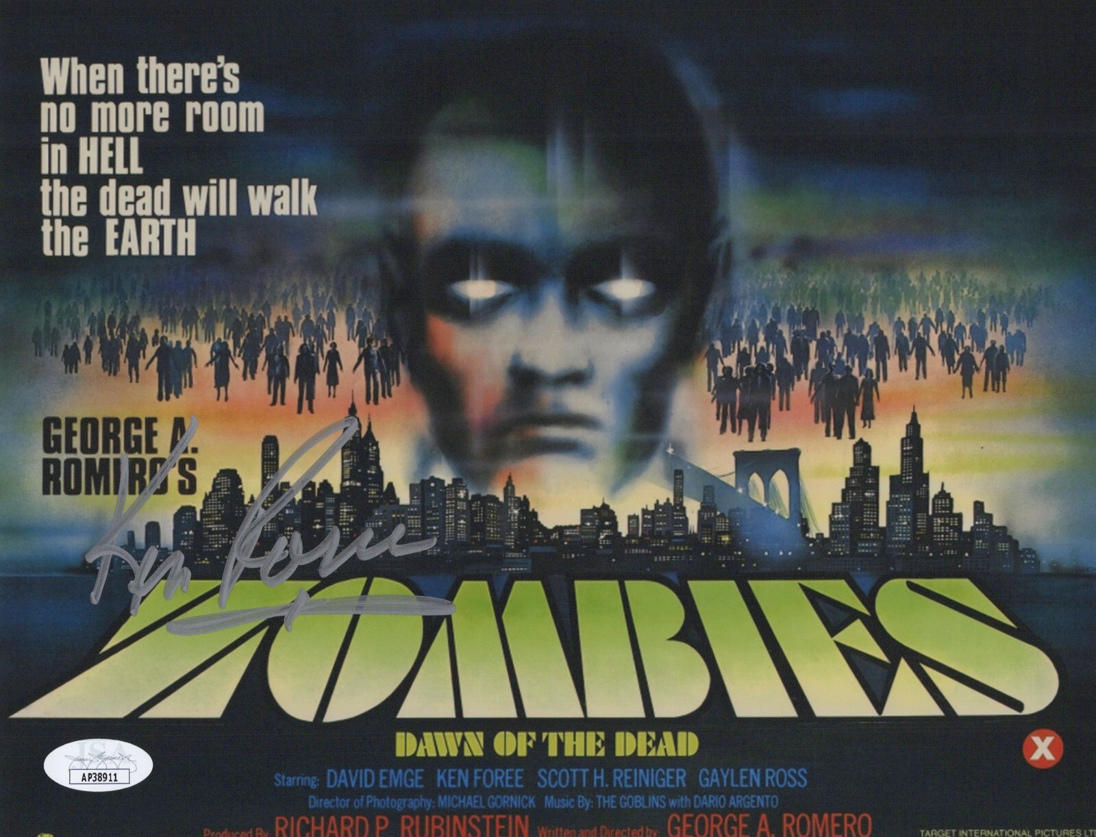 KEN FOREE Signed DAWN OF THE DEAD 8×10 Photo AUTHENTIC Autograph JSA COA Cert