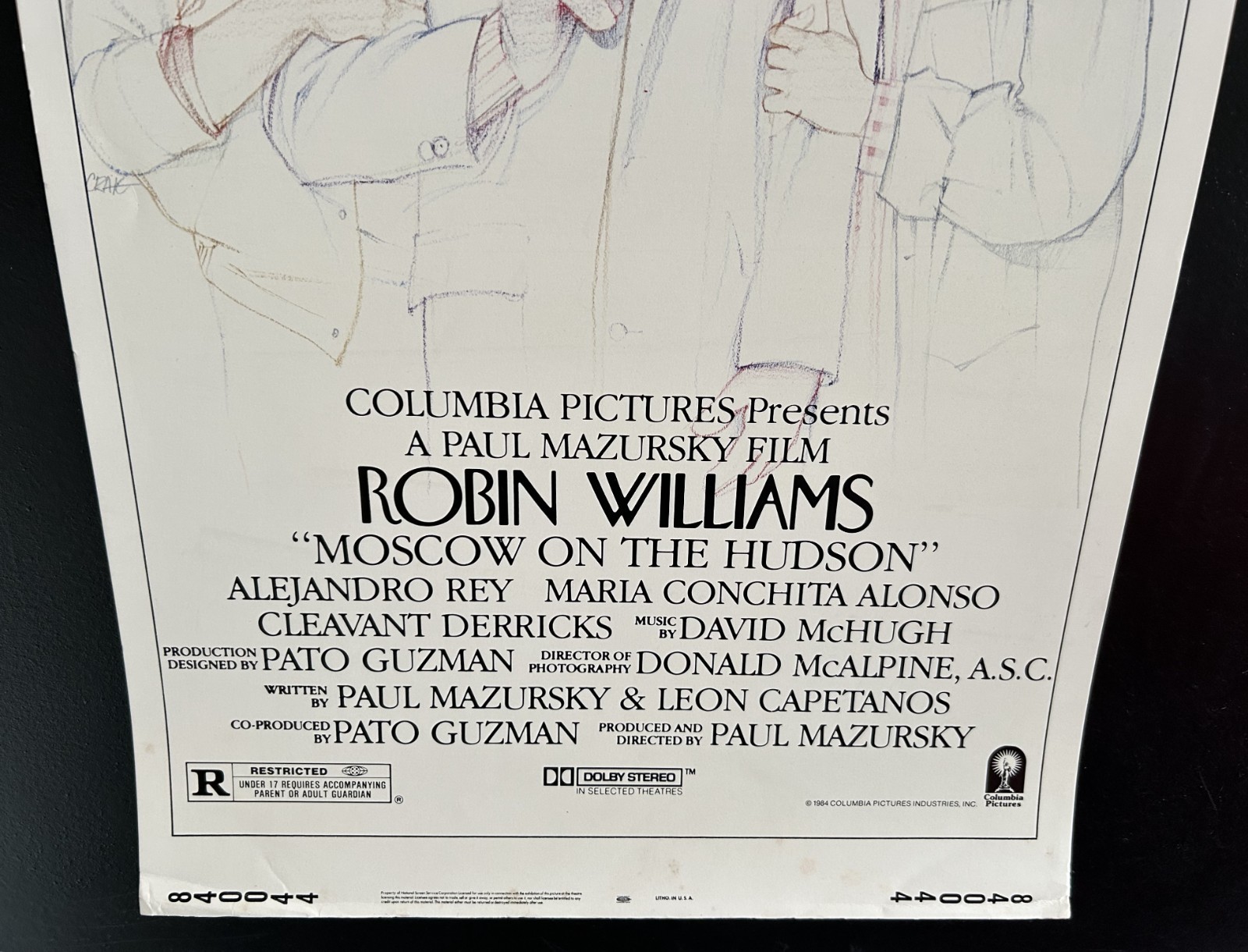 original 1984 MOSCOW ON THE HUDSON Movie Poster 14×36 – ROBIN WILLIAMS