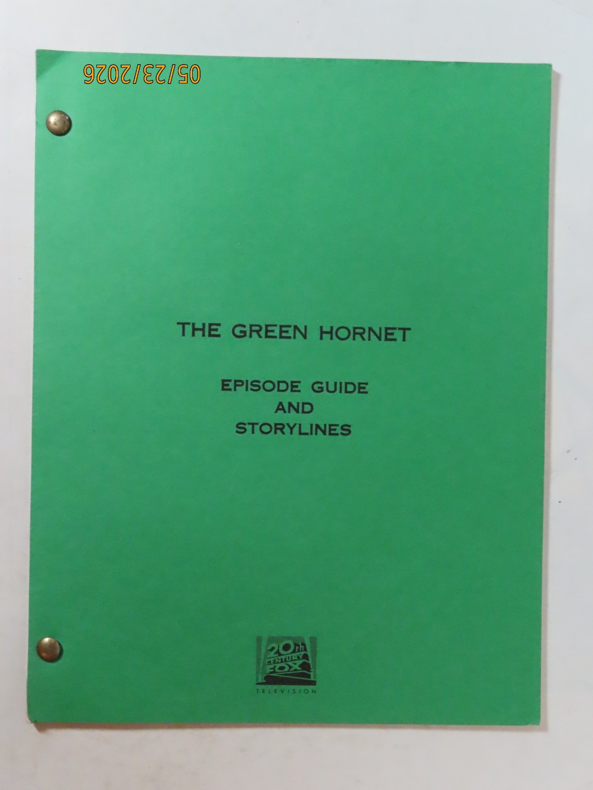 The Green Hornet original TV show Episode Guide and Storylines packet