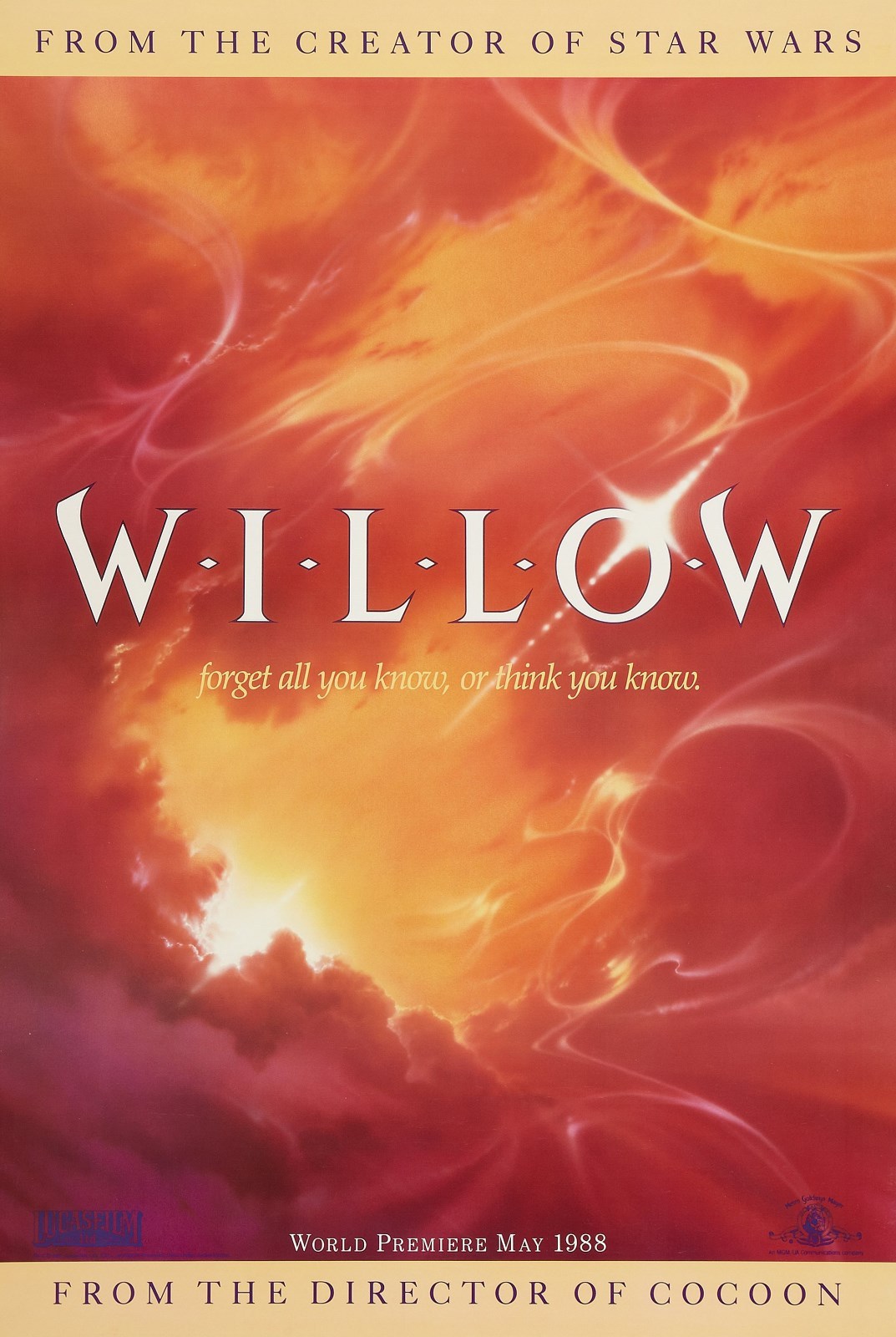 WILLOW (1988) ORIGINAL ADVANCE A MOVIE POSTER – ROLLED – ARTWORK BY JOHN ALVIN