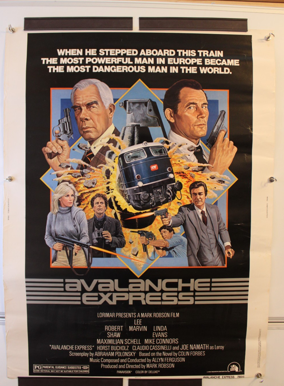 1979 AVALANCHE EXPRESS Vintage Movie Poster 30X40 LEE MARVIN ROBERT SHAW