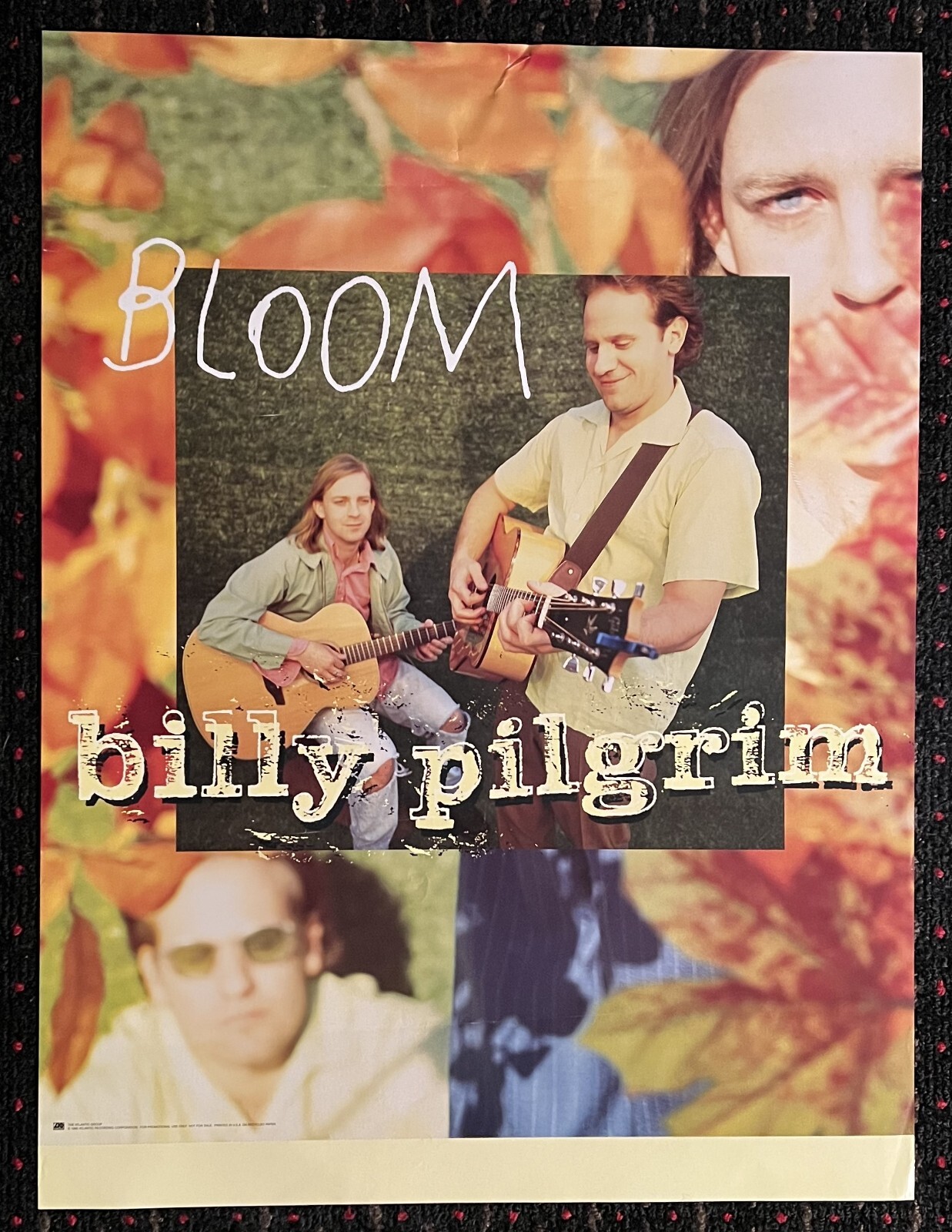 BILLY PILGRIM Bloom 20×26.5 record store promo poster 1995 FOLK rock Atlantic