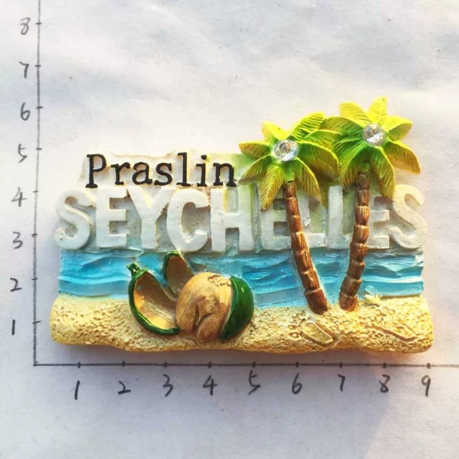 Seychelles Sea Turtle Palm Tree Resin Fridge Magnets Tourist Travel Refrigerator