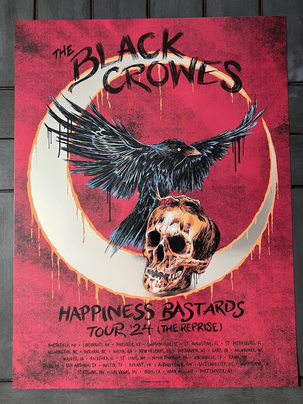 The Black Crowes Happiness Bastards Official 2024 Tour Poster