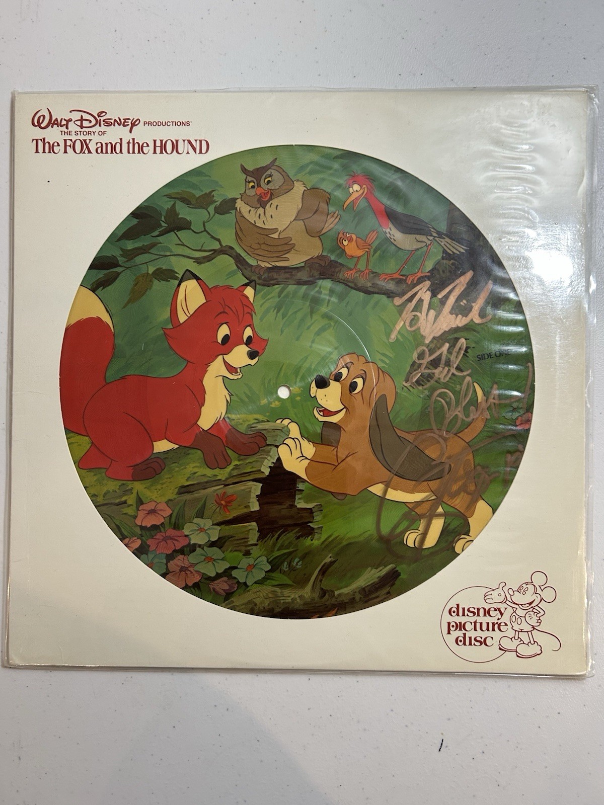 Signed Corey Feldman Rare The Fox and The Hound 1981 Disney Picture Disc Vinyl