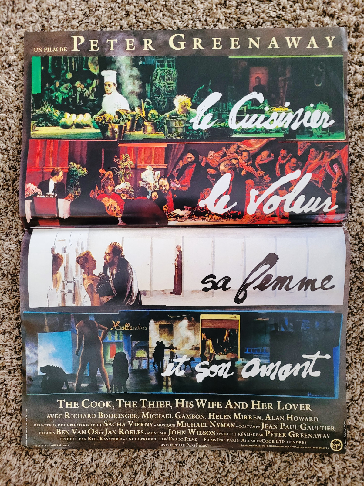 The Cook, the Thief, His Wife & Her Lover 1990 French Petite Poster