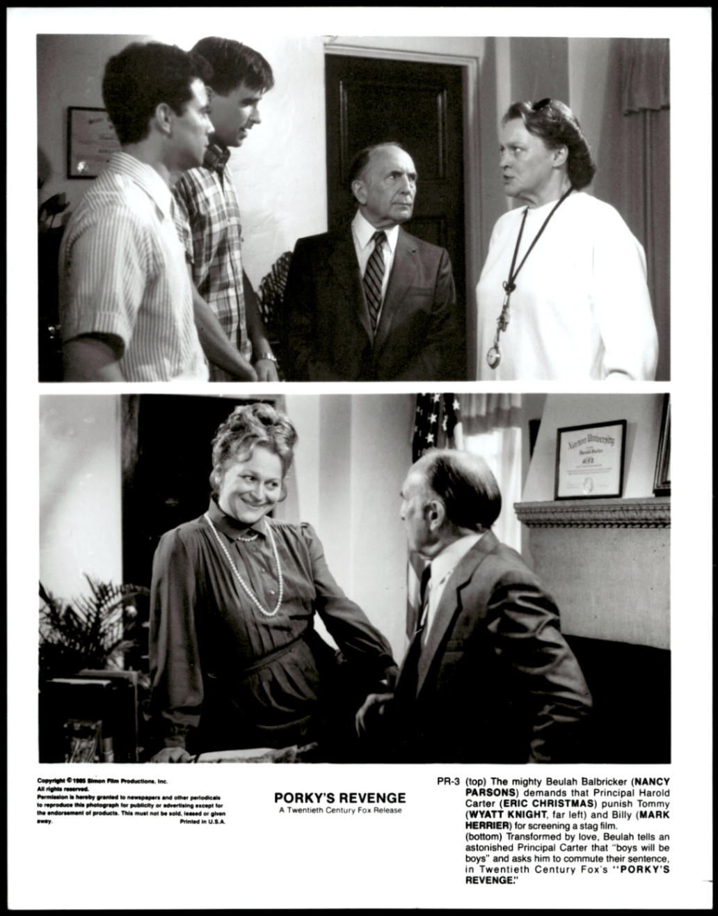 Porky’s Revenge Movie Still Photo 1985 Nancy Parsons Eric Christmas PR-3