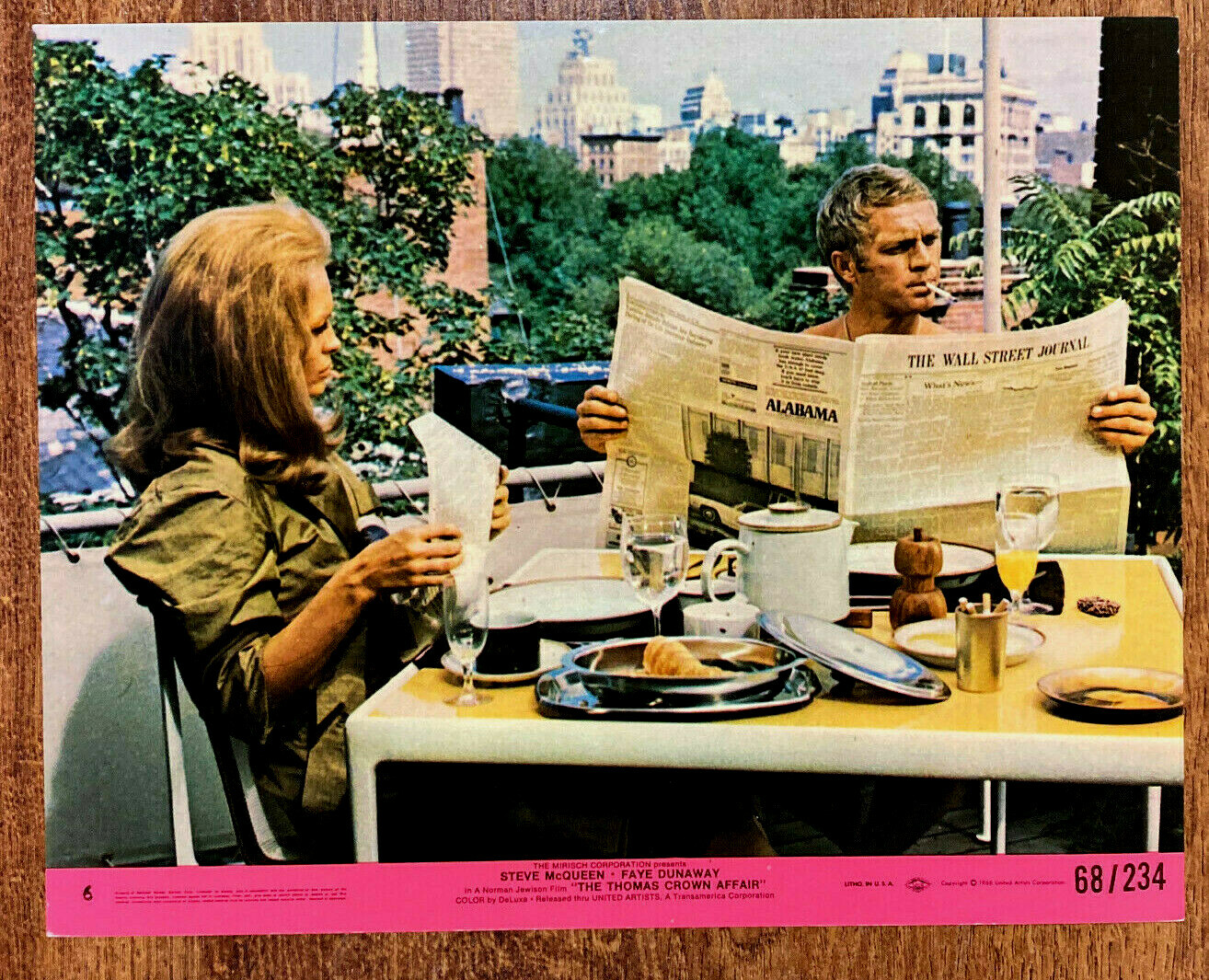 THOMAS CROWN AFFAIR Original Movie Lobby Card 1968 Steve McQueen Heist #6