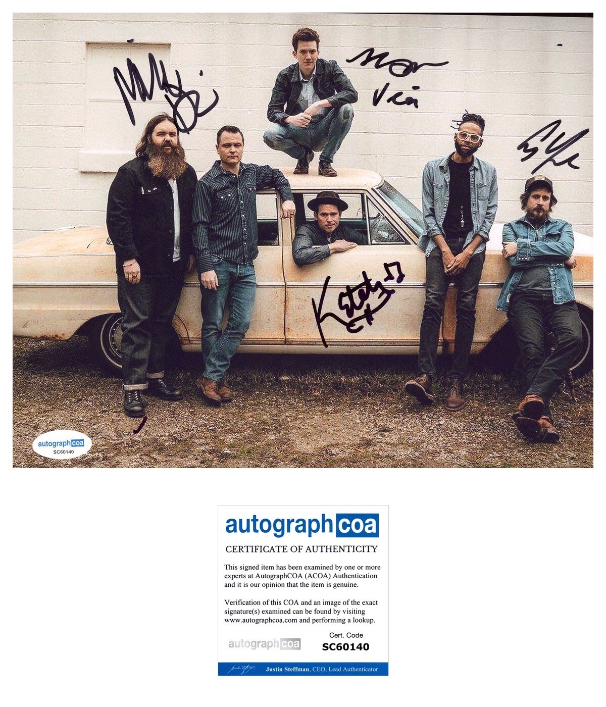 Ketch Secor & Group ‘Old Crow Medicine Show’ Signed 8×10 Photo ACOA