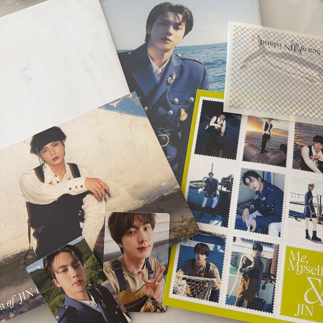 BTS JIN “Me, Myself, & Jin” Photo-Folio & Random Trading Cards Full Set Used