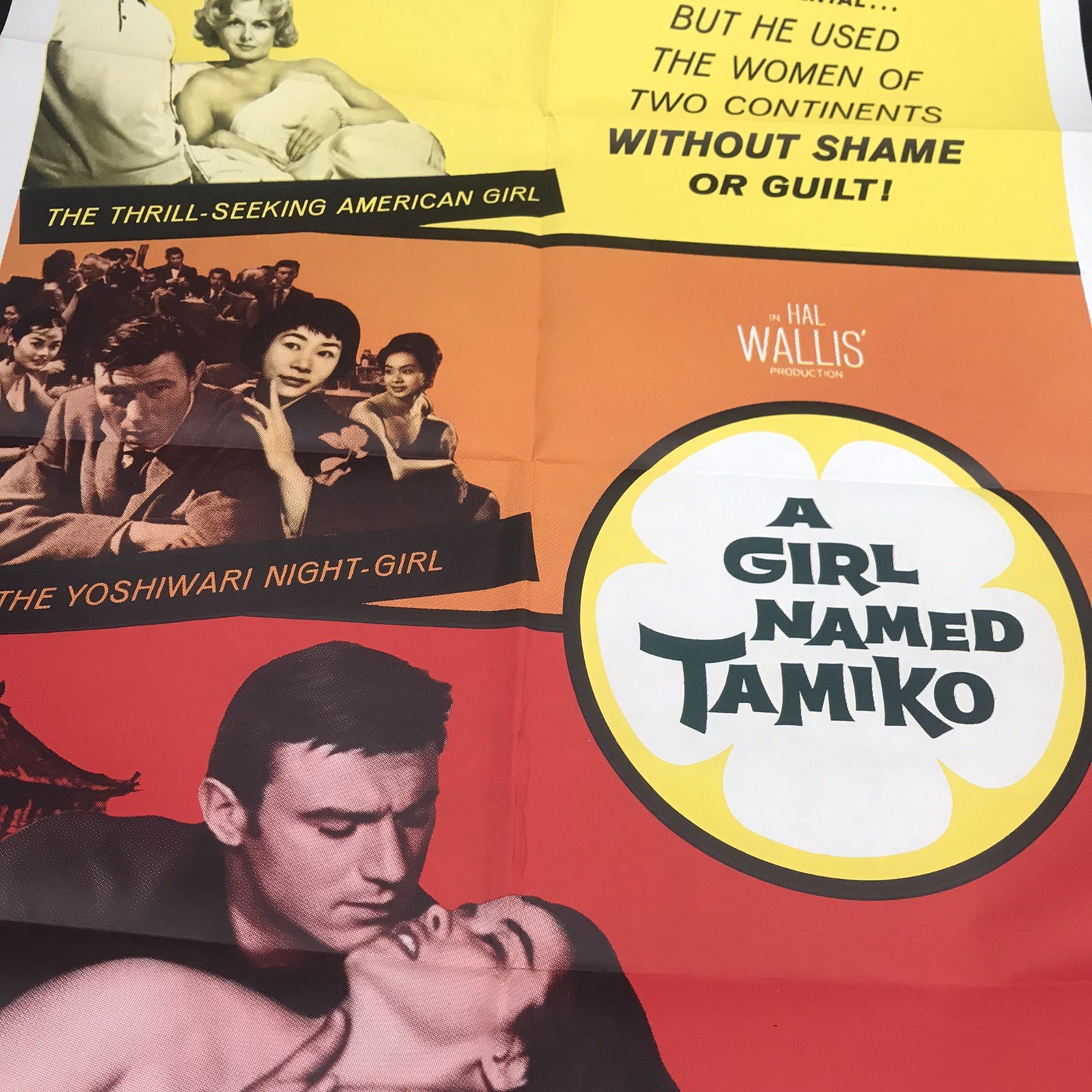 1962 A GIRLD NAMED TAMIKO John Sturges France Nuyen Movie Poster 27×41