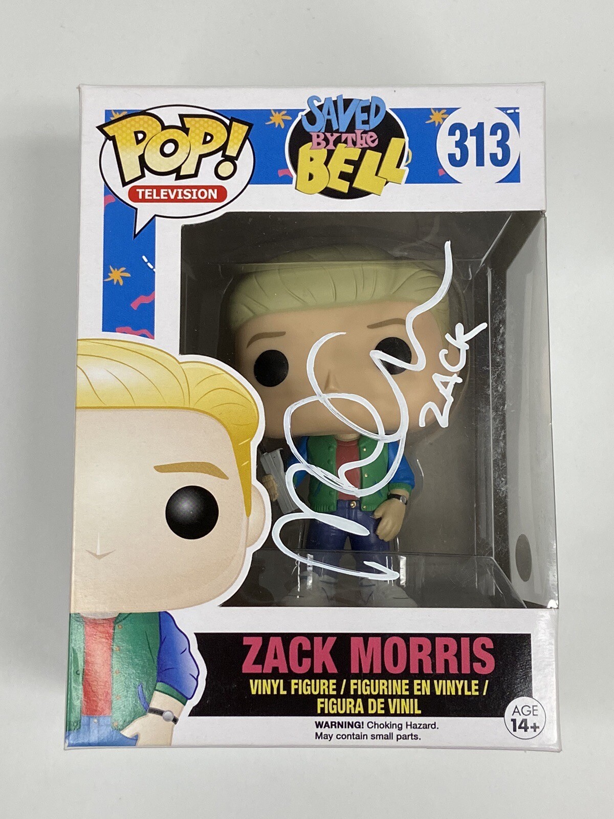 MARK-PAUL GOSSELAAR POP! Funko #313 Zack Saved by the Bell Auto Signed JSA