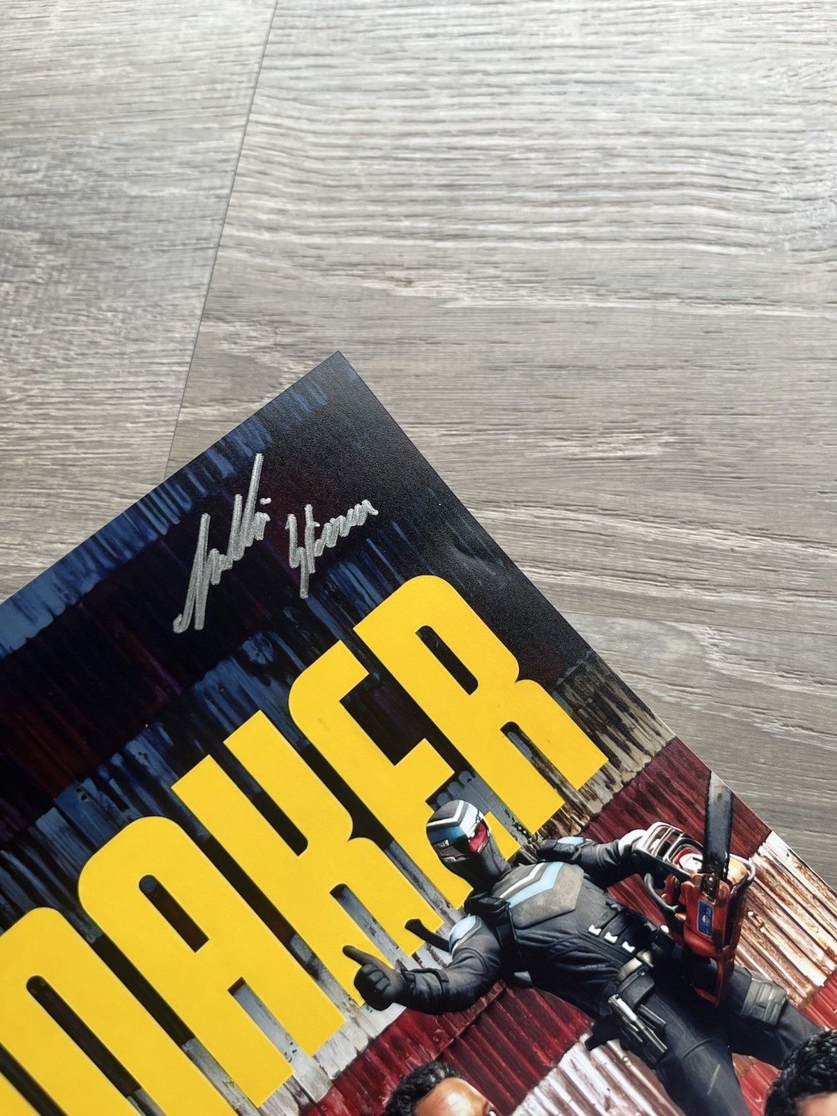 Freddie Stroma Signed Peacemaker 11×17 Photo SWAU COA Vigilante DC HBO