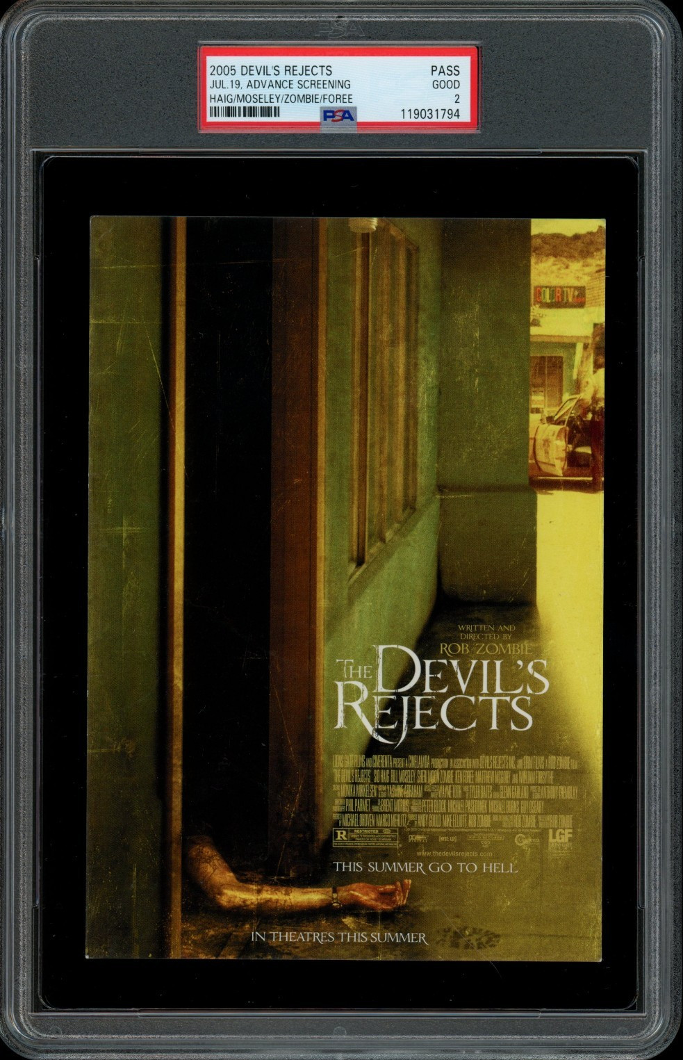 THE DEVIL’S REJECTS / 2005 Advance Screening Movie Ticket, Rob Zombie film PSA 2