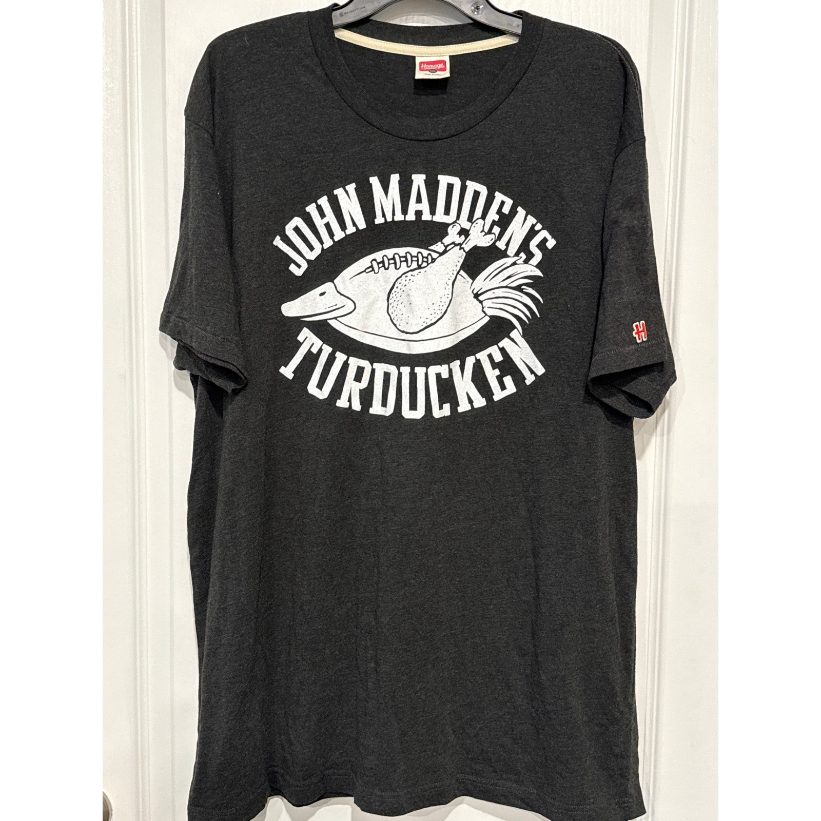Homage NFL John Madden Turducken Football Graphic T Shirt Men’s XXL Charcoal