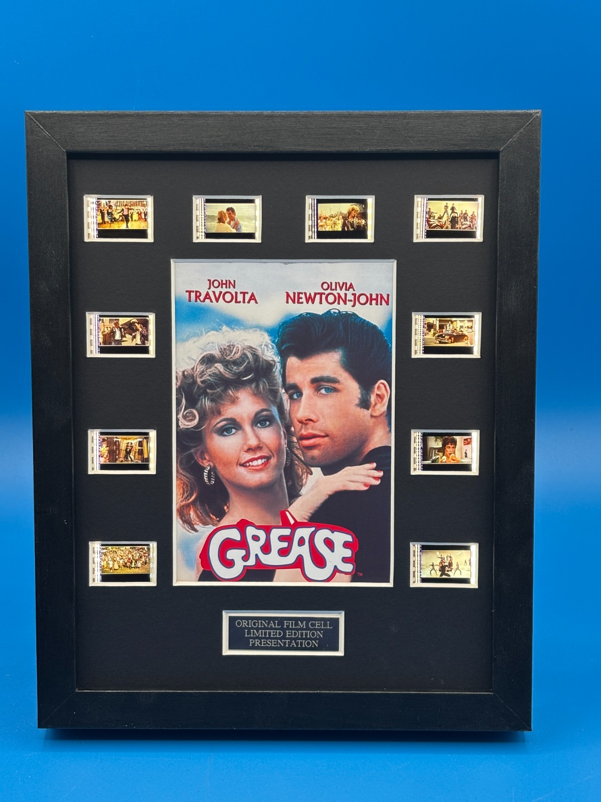 1978 Grease John Travolta Olivia Newton-John 35mm Film Movie Cell Light Display