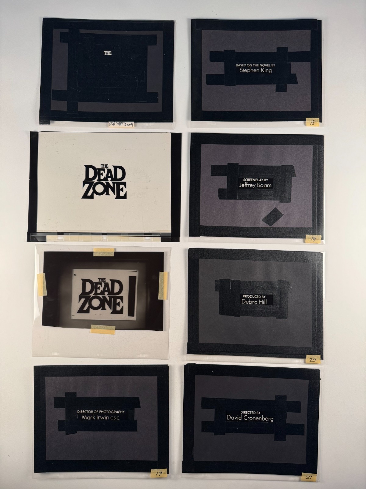 The Dead Zone 1983 David Cronenberg Original Production Title Treatment Design