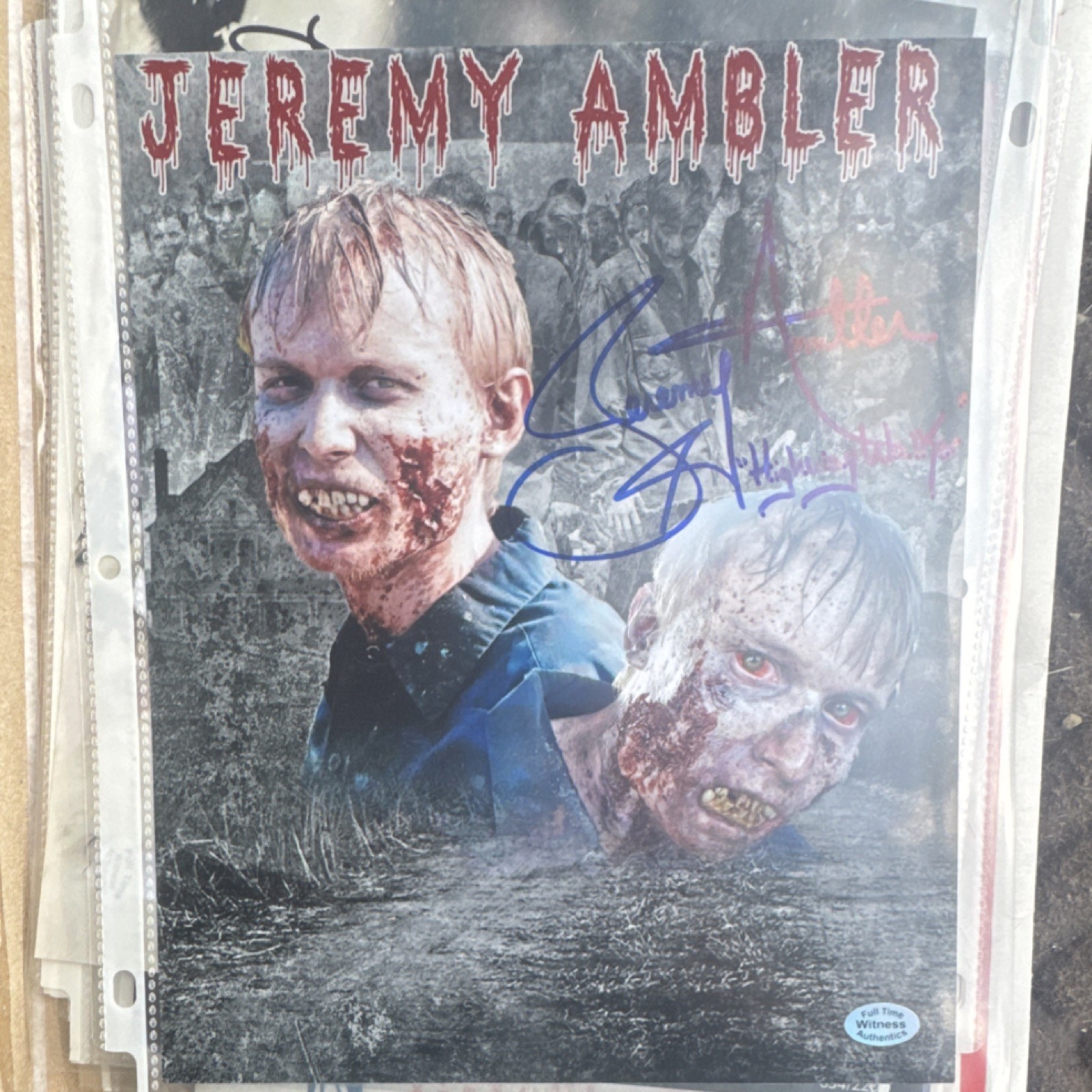 Jeremy Ambler SIGNED THE WALKING DEAD 8X10 PHOTO BECKETT COA