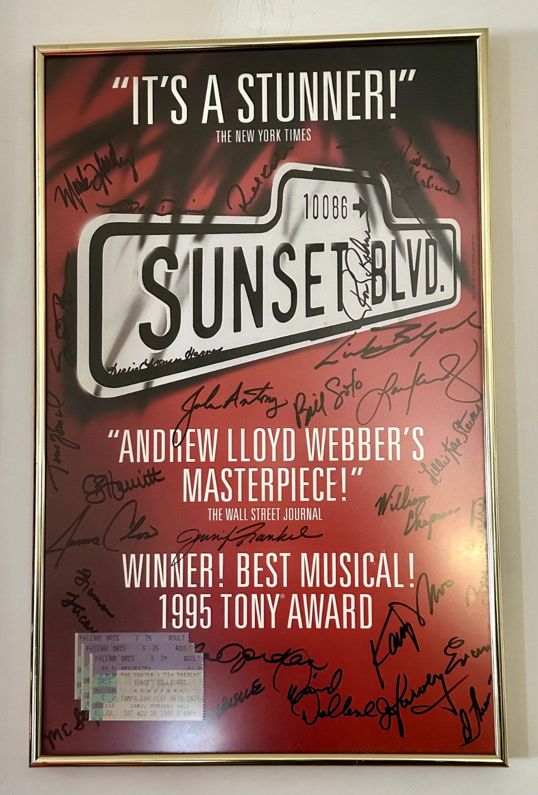 Rare Andrew Lloyd Webber’s Sunset Boulevard Theater Poster 1996 Size 14×22 In.