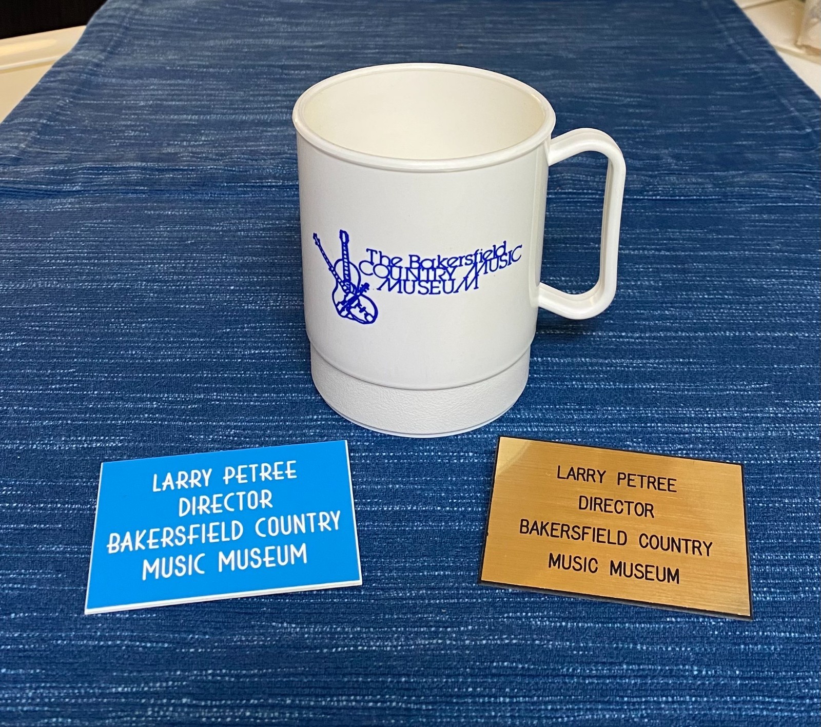 Larry Petree Name Tag Badge Mug Bakersfield CA Country Music Museum Lot Western