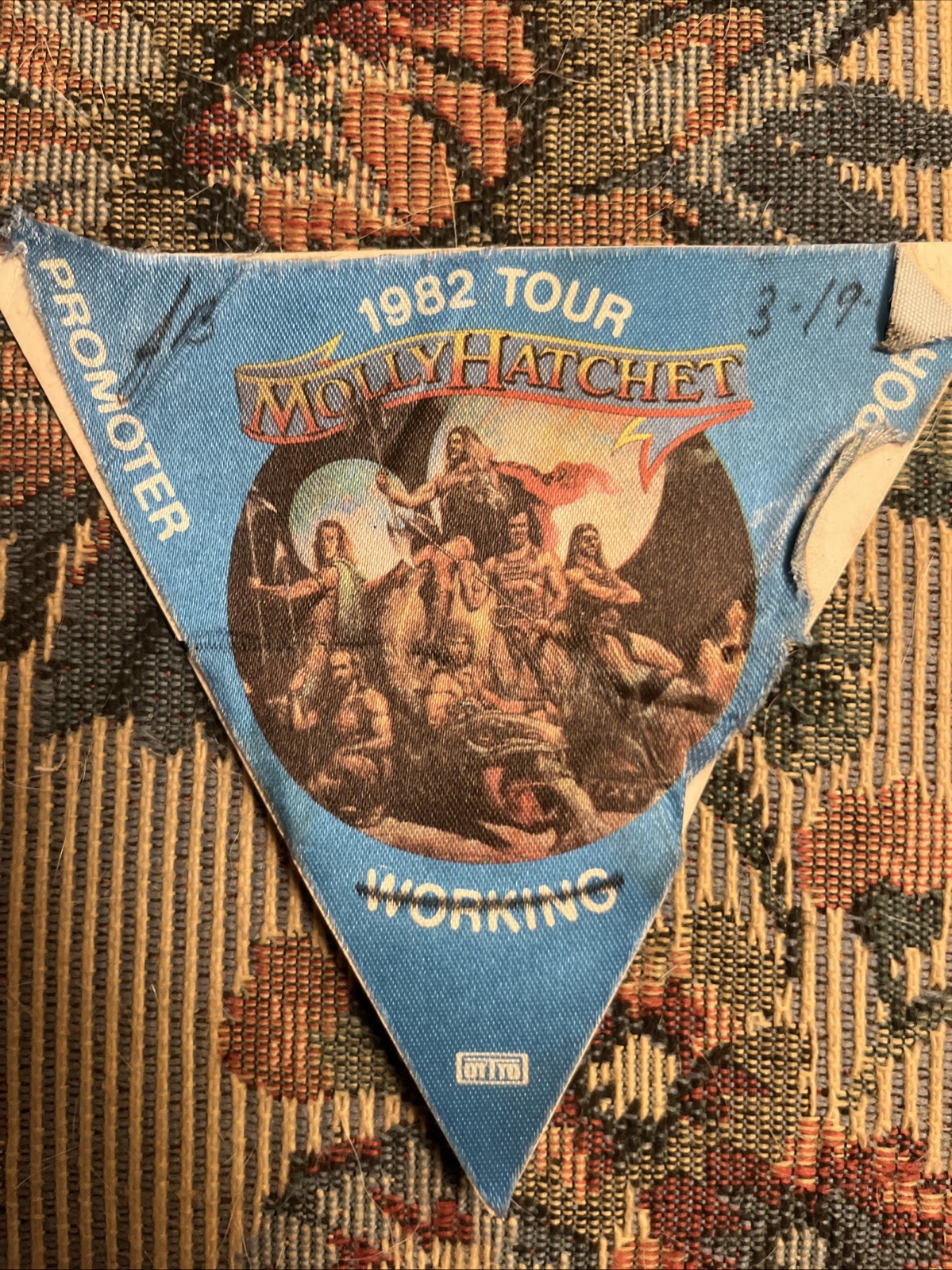 1982 Authentic Molly Hatchet Backstage Pass 3/19/1982
