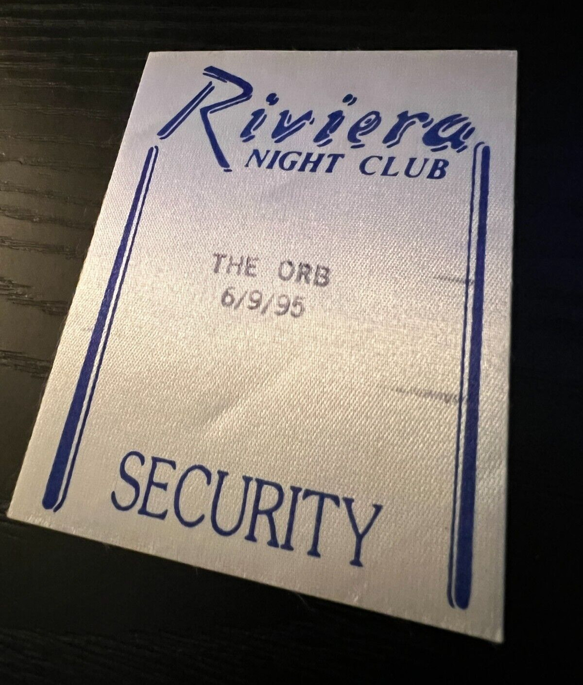 THE ORB 1995 TOUR – BACKSTAGE PASS – CHICAGO – RIVIERA THEATRE 6/9/1995 kwd: cd