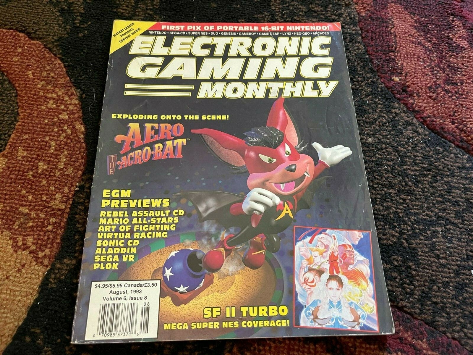 AUGUST 1993 ELECTRONIC GAMING MONTHLY video game magazine -AERO – SF II TURBO