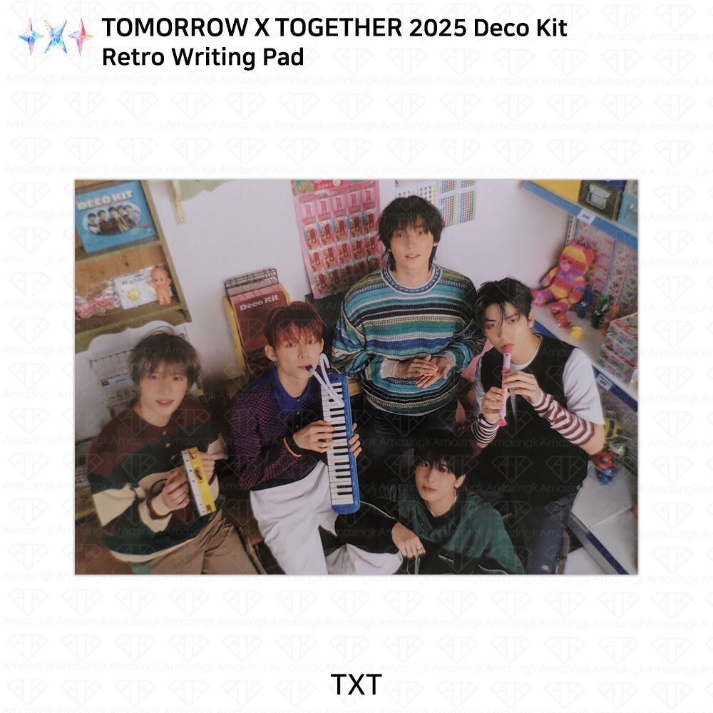 TXT 2025 Deco Kit Retro Writing Pad Spring Photobook Sticker Book Diy Letter Set