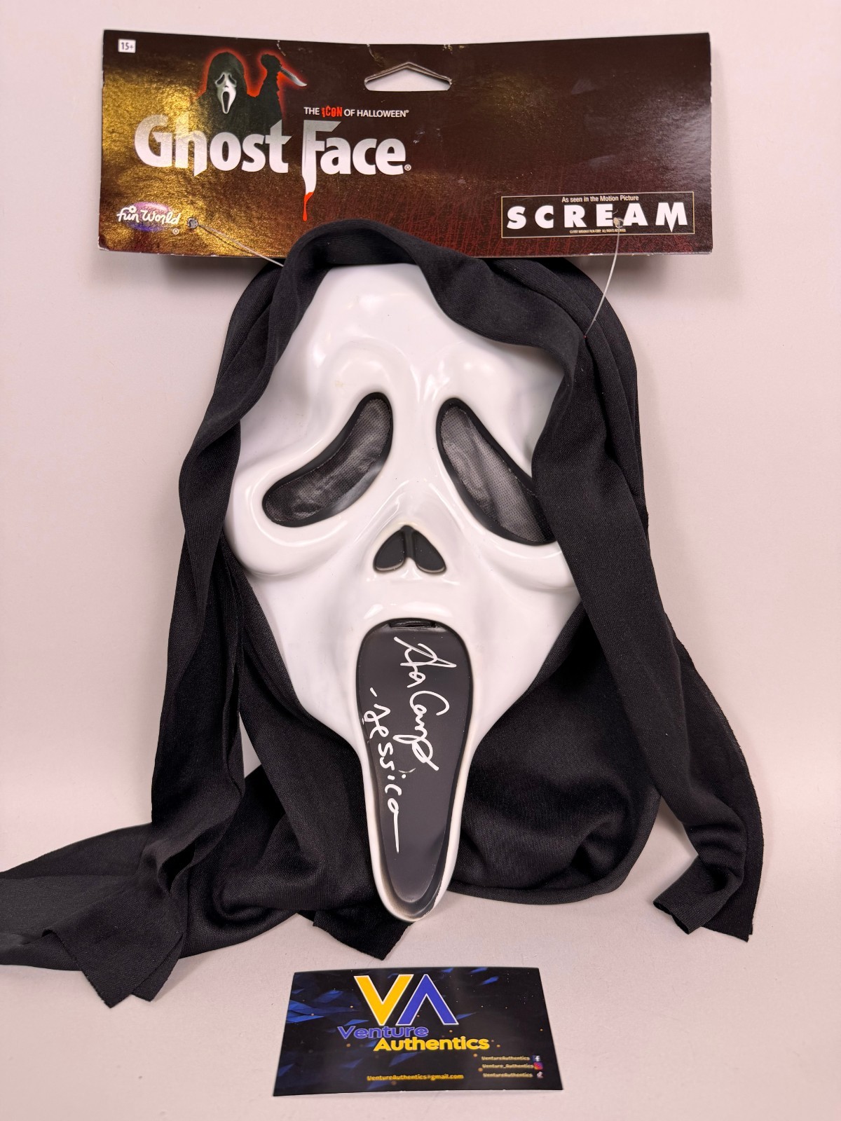Anna Camp Signed Ghost Face Fun World Scream 7 Mask w/ JSA WITNESS COA