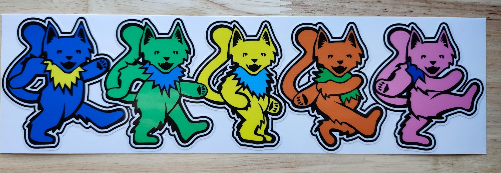 Dancing Cats Sticker Grateful Dead bears Jerry Garcia marching