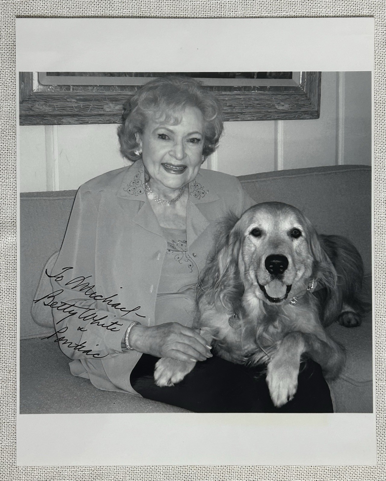 Betty White & Pontiac Signed Autograph “To Michael” 8×10 Photo The Golden Girls