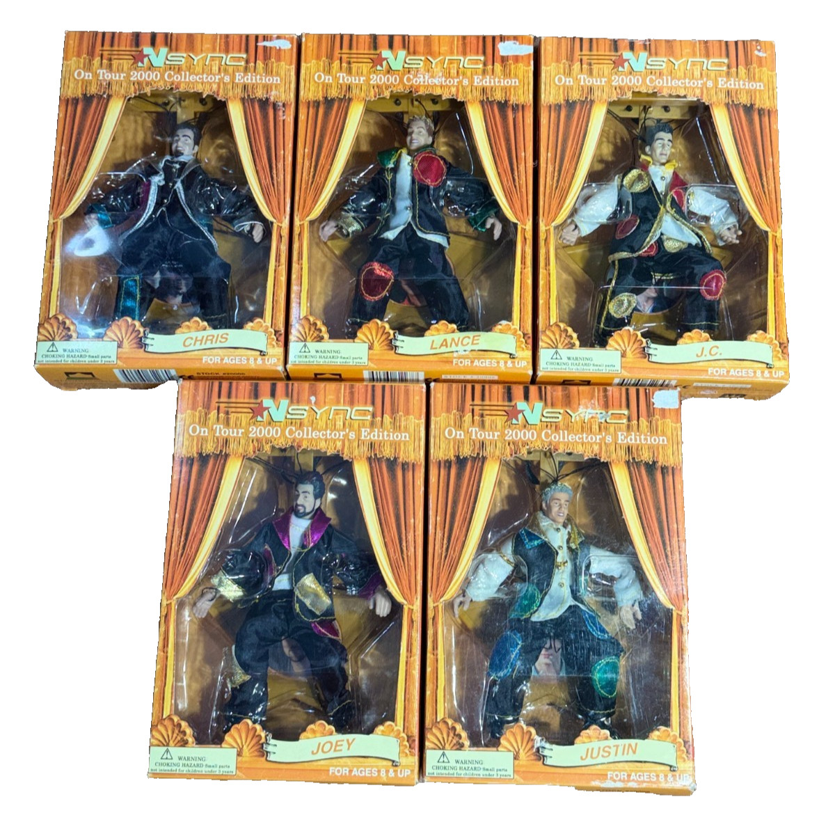 NIB Vintage NSYNC Complete Set of 5 Marionette Dolls 2000 Winterland Toys