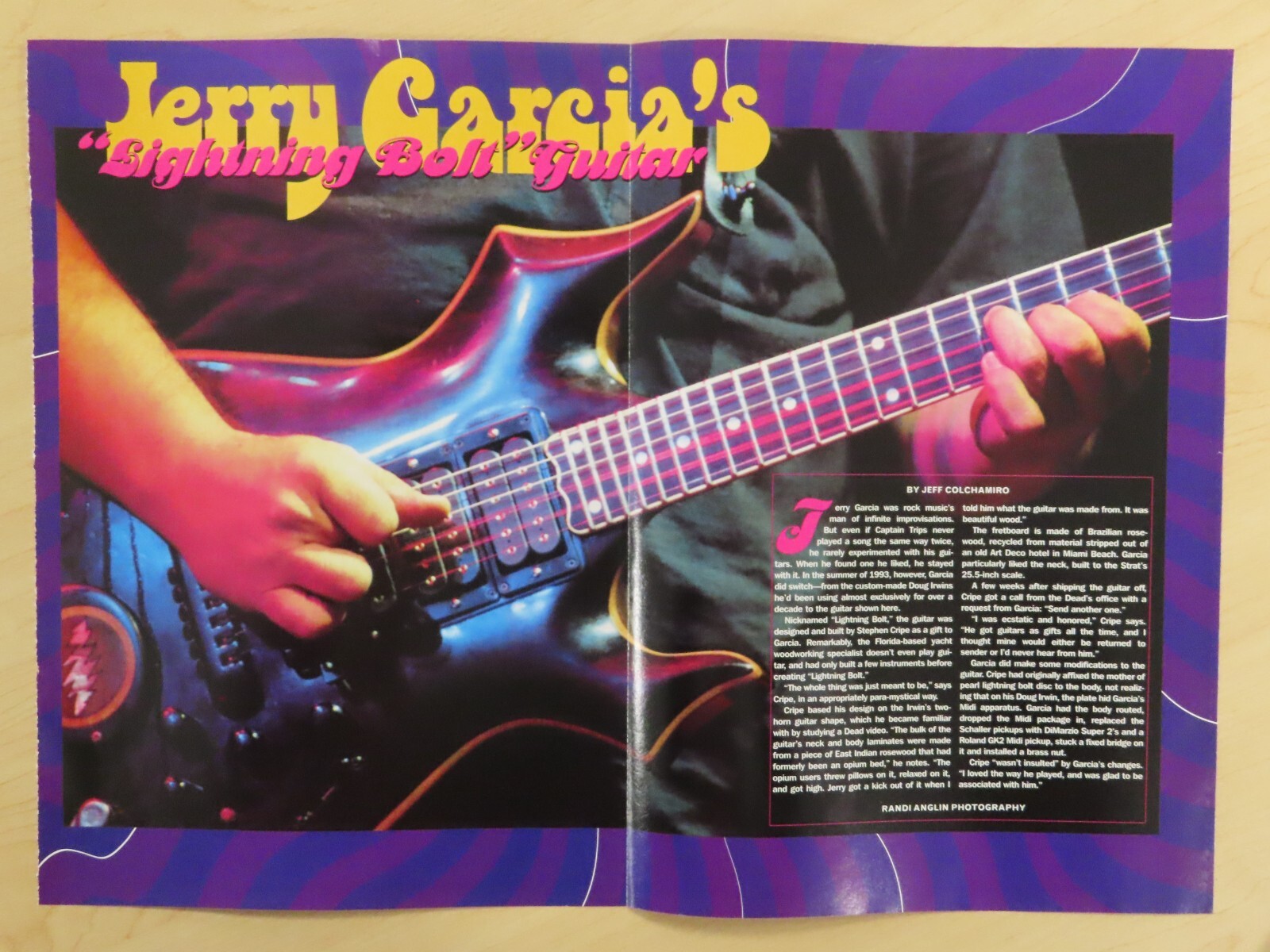 Grateful Dead JERRY GARCIA Lightning Bolt GUITAR Poster The DOORS Whisky-A-Go-Go