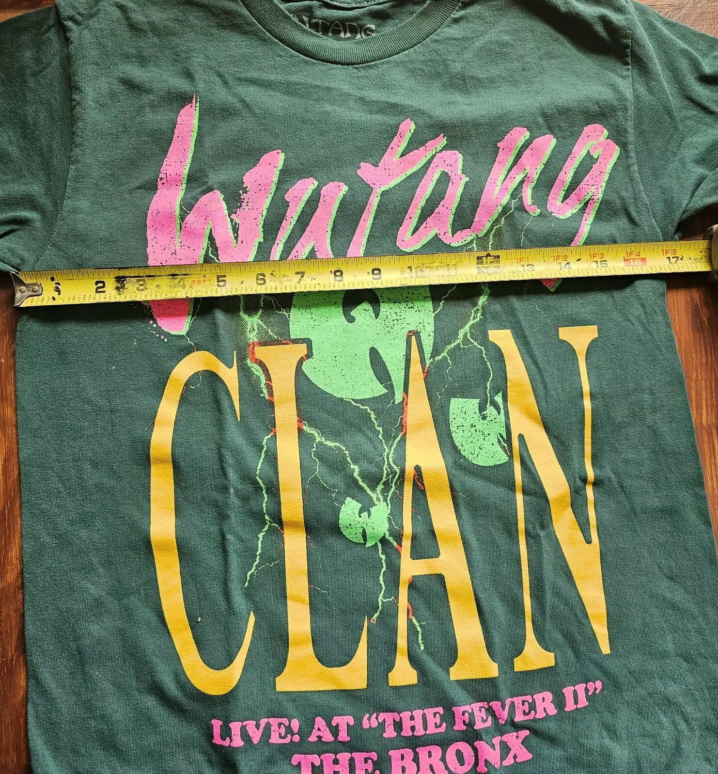 WU-TANG CLAN Live: At “The Fever II” The Bronx Green Graphic Tee Size SM NWOT
