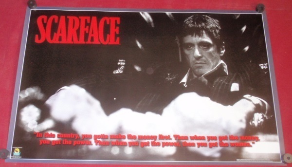 Scarface Movie Poster 22×34 S/S Al Pacino Steven Bauer Michelle Pfeiffer