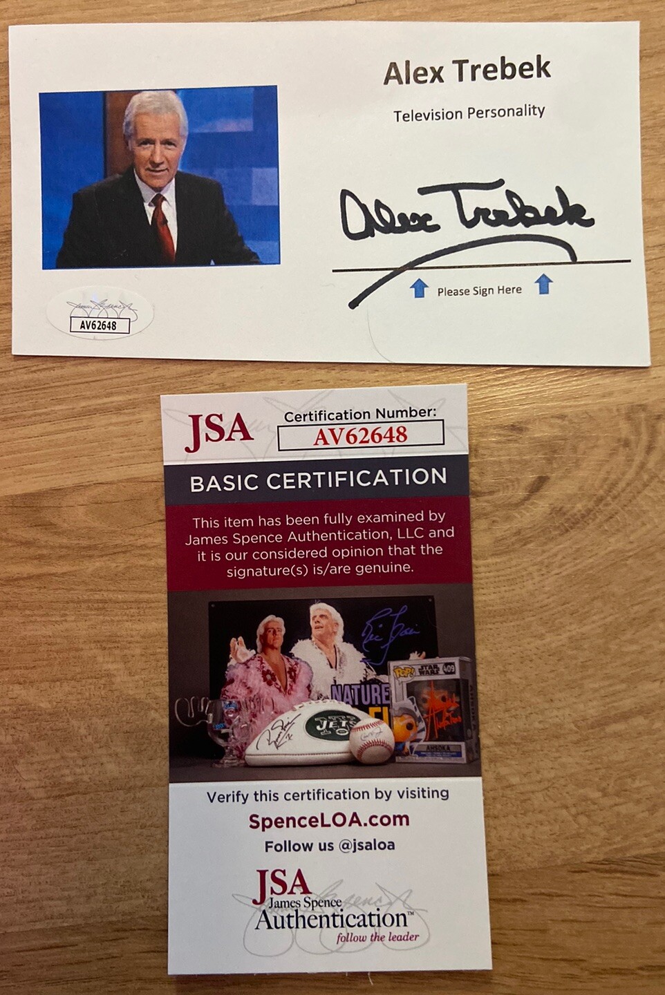 Alex Trebek Signed Autograph Auto Signed 3×6 Photo JSA COA