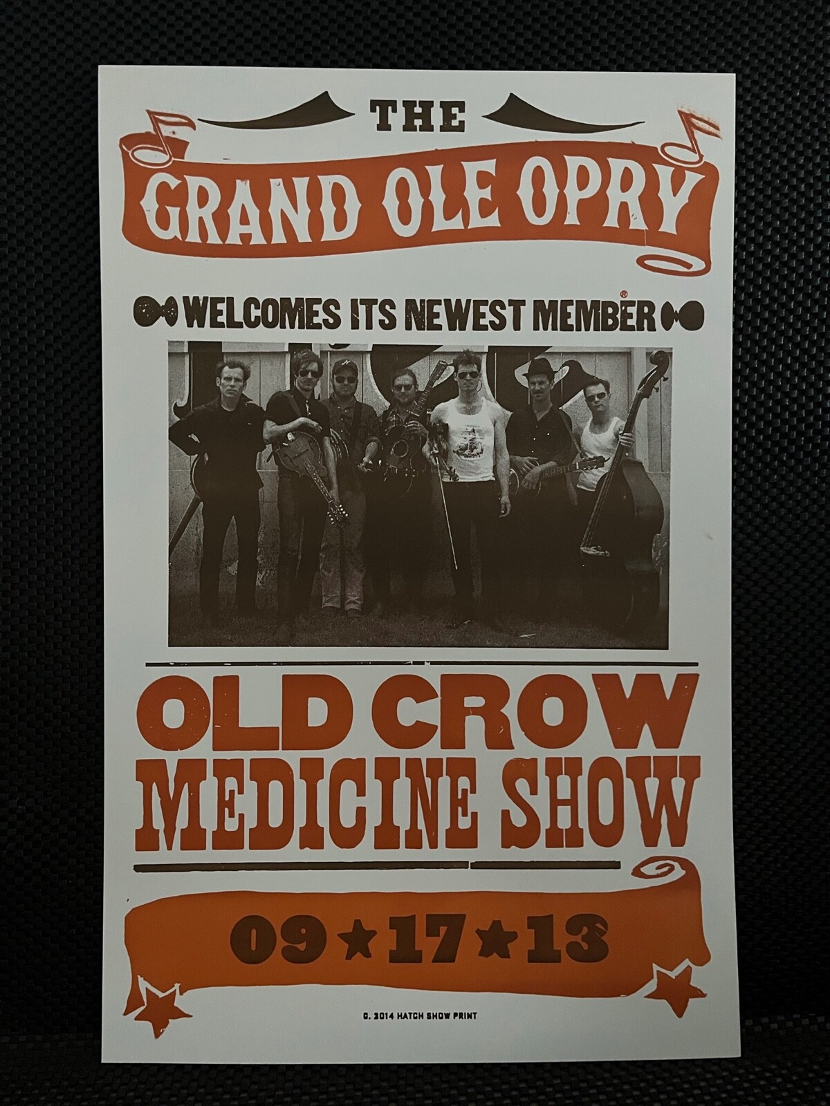 Grand Ole Opry Newest Members Old Crow Medicine Show 2013HATCH SHOW PRINT POSTeR