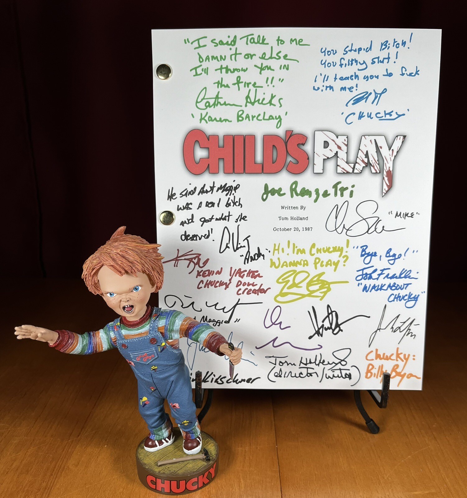 Child’s Play Script Signed- Autograph Reprints- 119 Pages- Chucky- Horror Movies