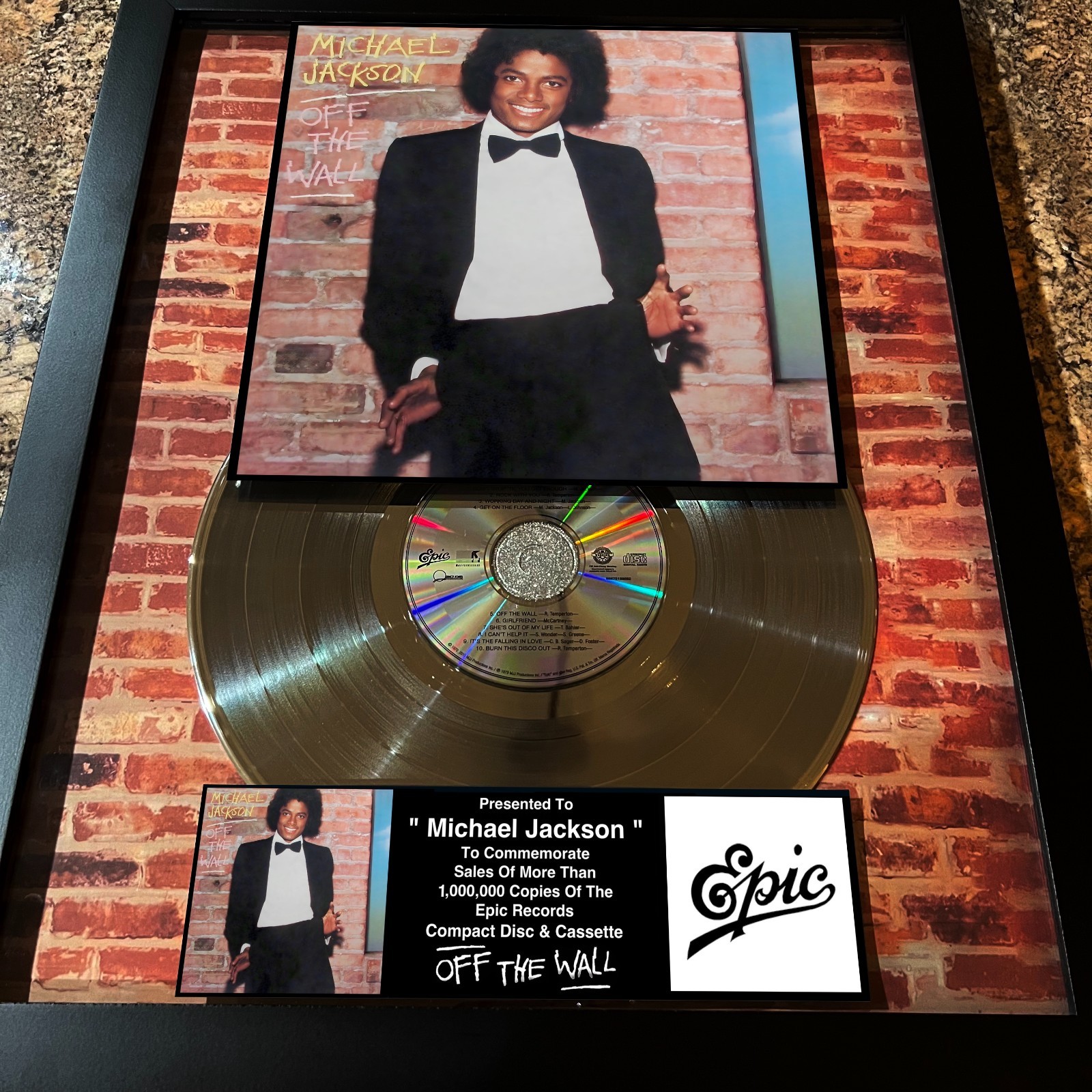 Michael Jackson ( Off The Wall ) Platinum Music Award Vinyl LP Record CD