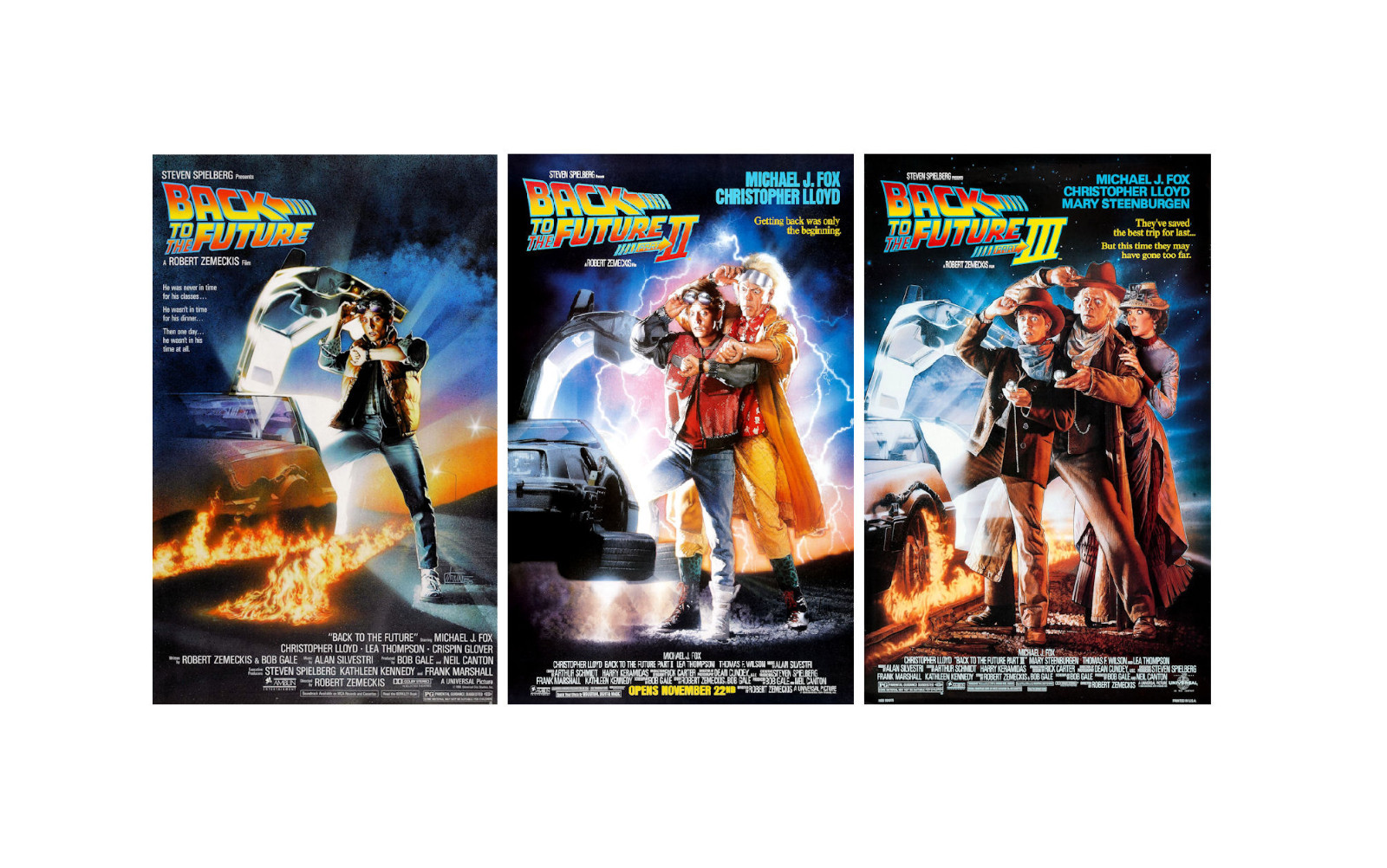 Back to the Future 11 x 17 Movie Posters Marty McFly Set of 3 Trilogy Sci-Fi