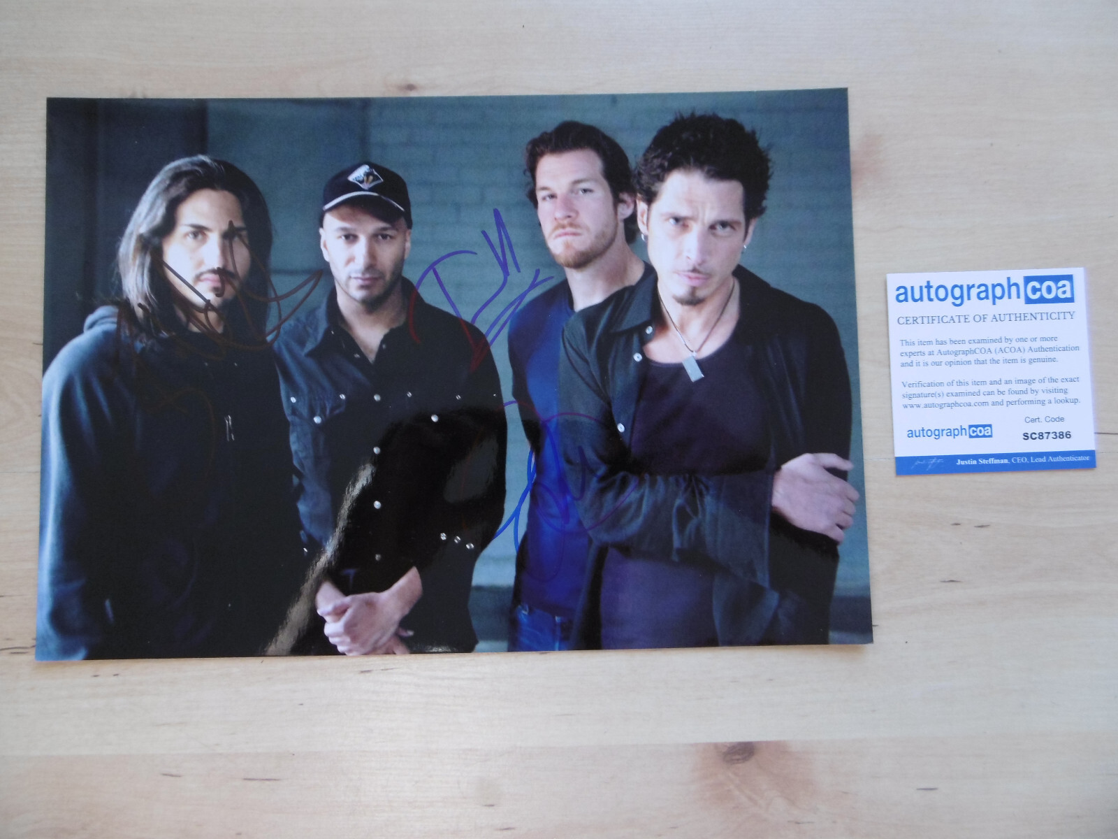 Audioslave Rage Tom Morello signed 8×12 inch photo autographs ACOA