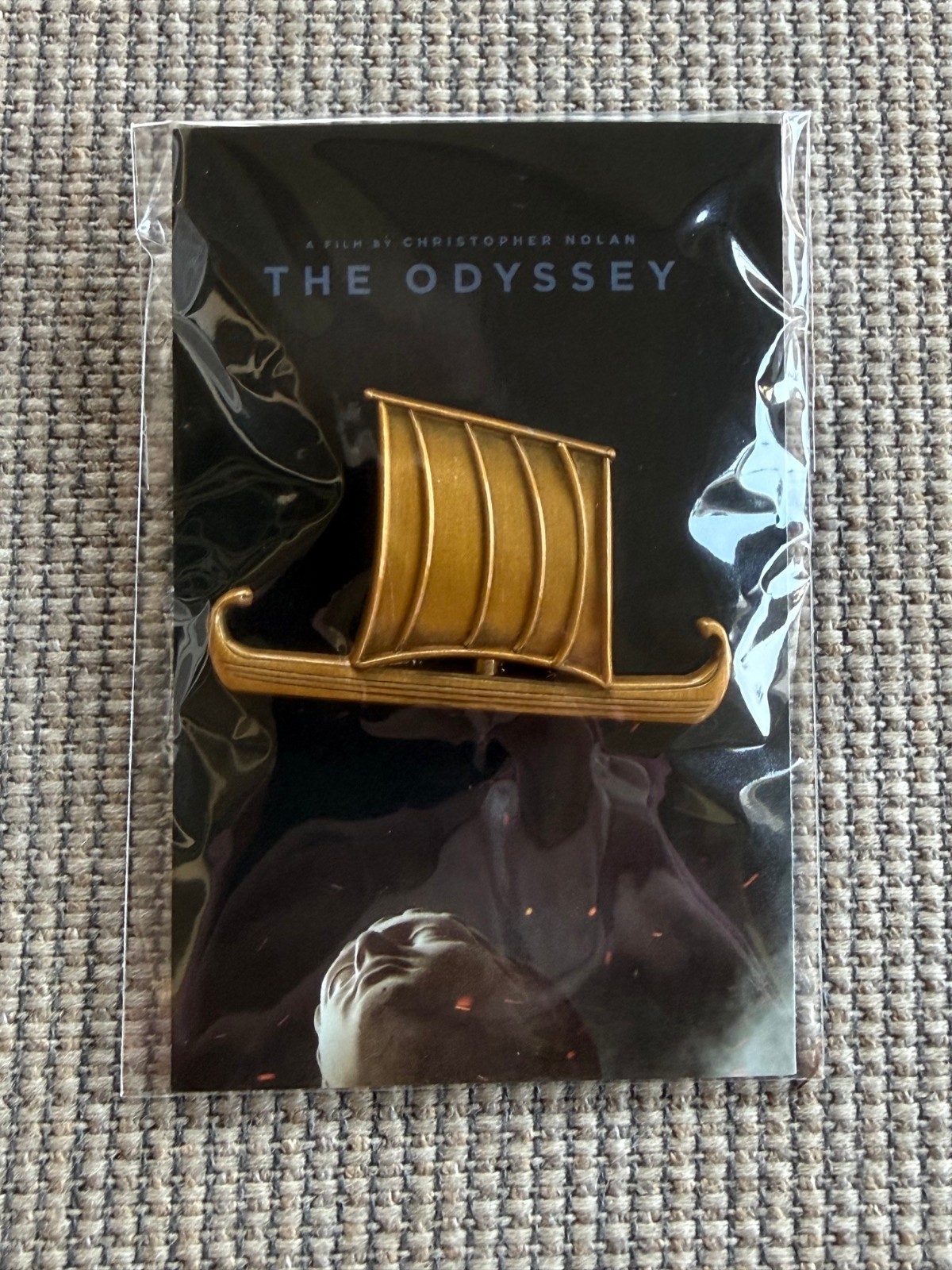 The Odyssey Odysseus Viking Draken Ship Gold Lapel Pin New Movie Promo 2026