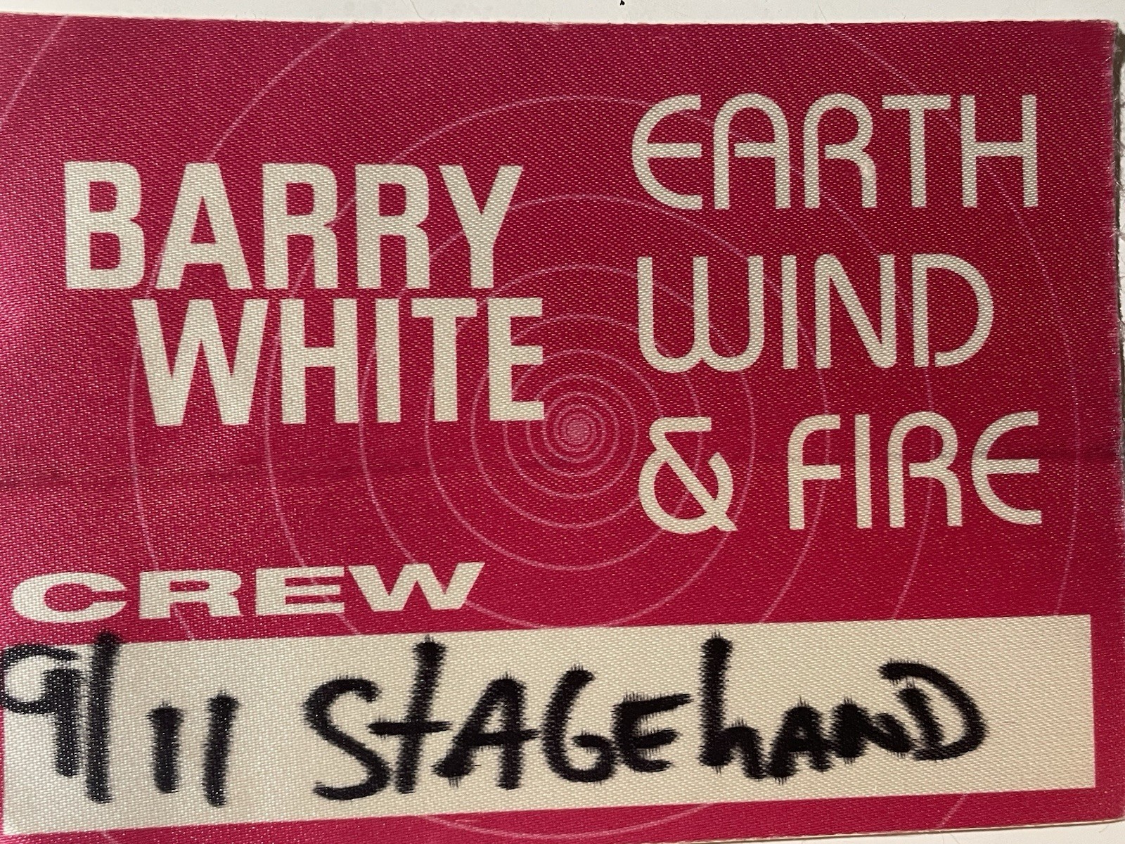 Barry White/ Earth Wind & Fire Backstage Pass