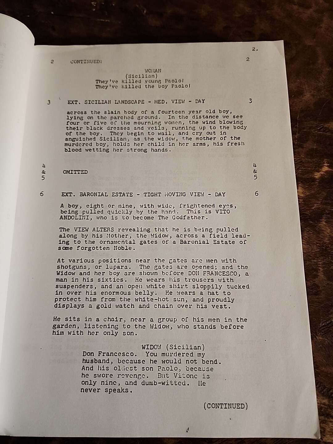 The Godfather Part Two Screenplay Second Draft By Mario Puzo And Coppola 1973
