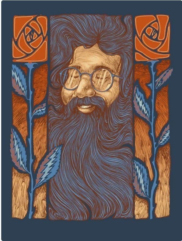 Zach Landrum Jerry Garcia Nightshift Variant Poster #38/50 Screen Print 18×24