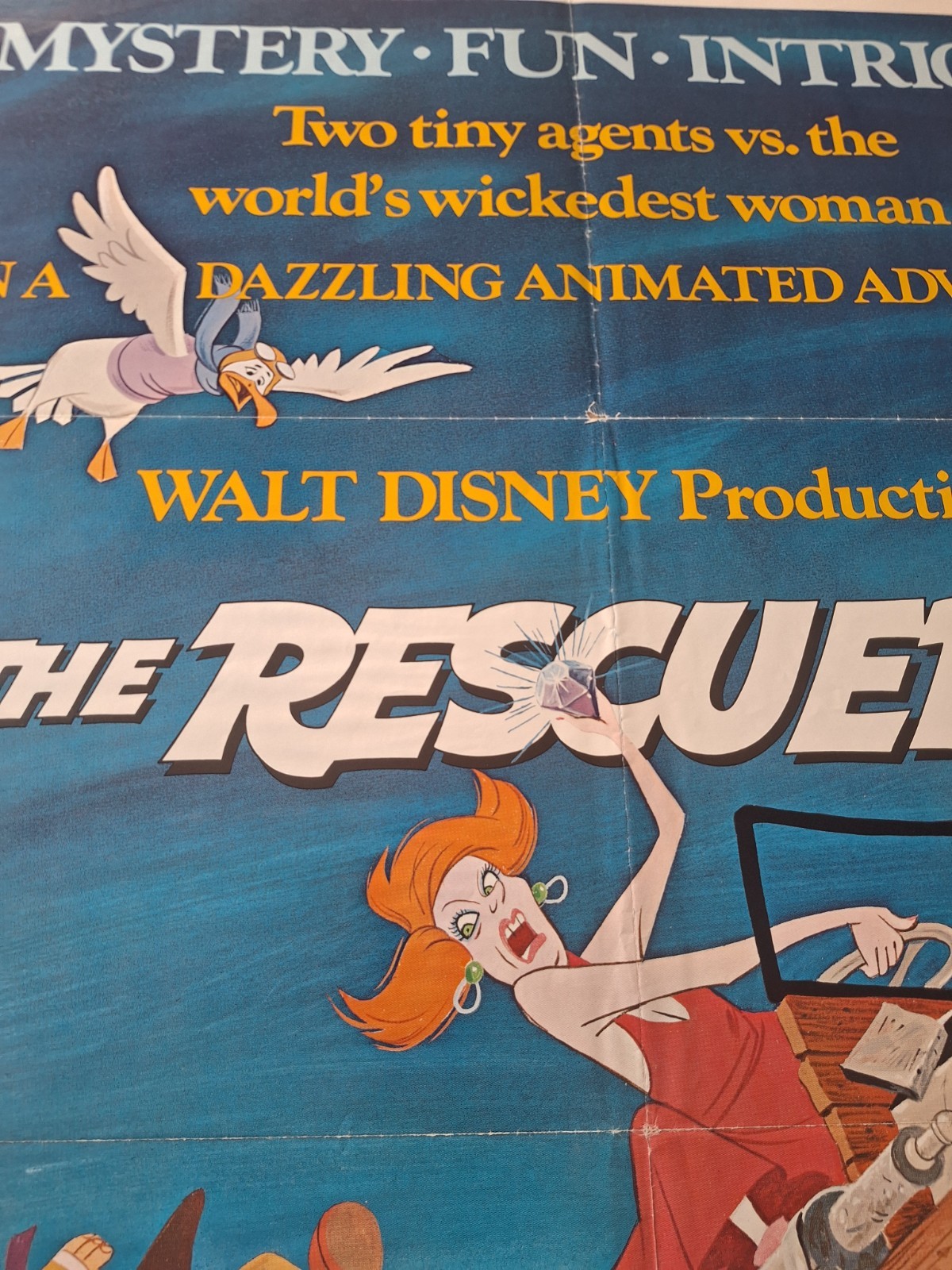 Walt Disney’s The Rescuers ~1977~ Authentic Theatre Used Single-sided US 1-sheet