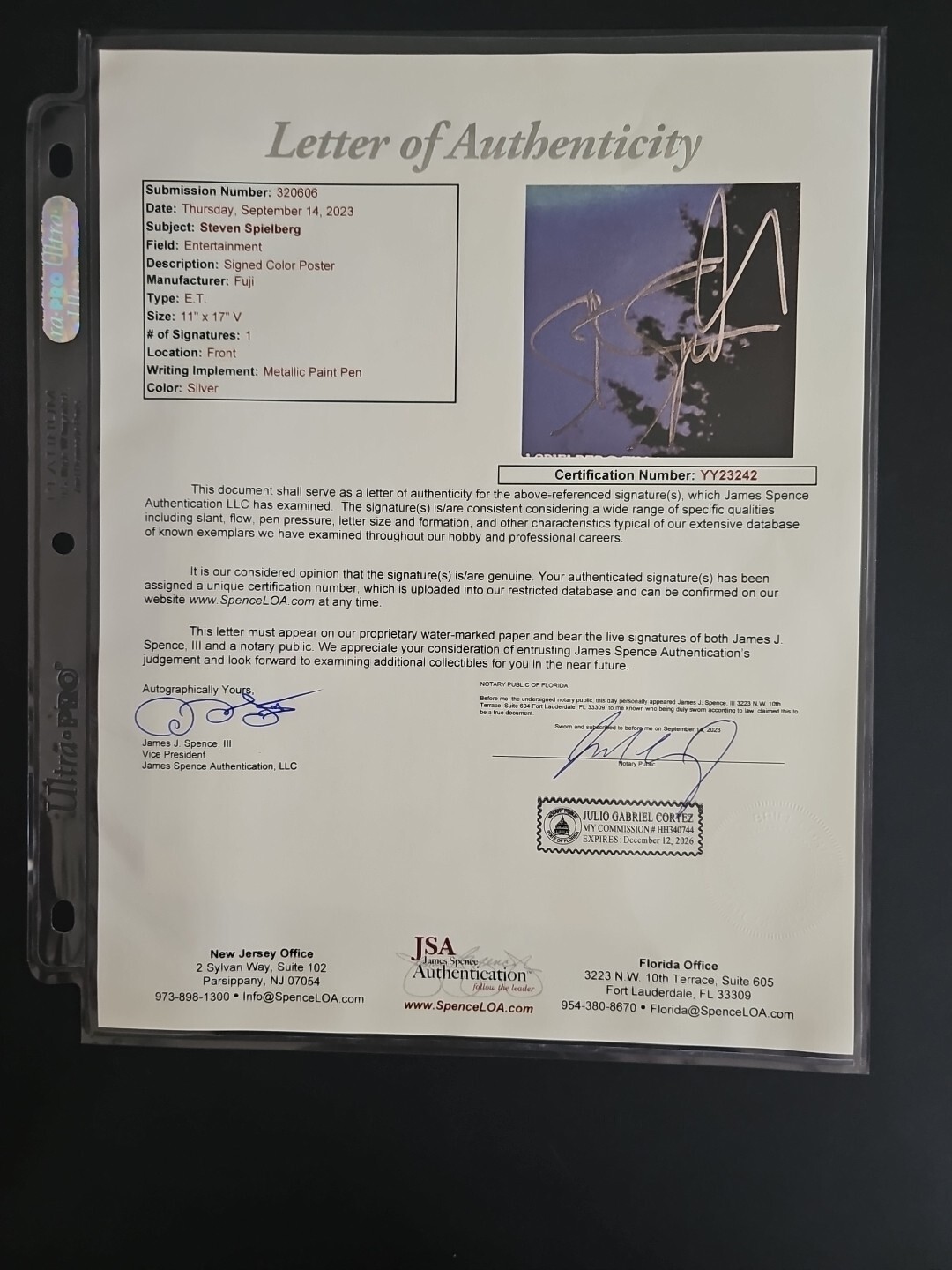 Steven Spielberg E.T Autographed Signed 12×18 Photo JSA LOA